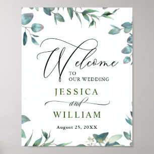 Eukalyptus Greenerity Wedding Welcome Poster