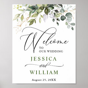Eukalyptus Greenerity Wedding Welcome Poster