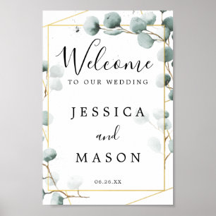Eukalyptus Greenerity Wedding Welcome Sign Poster