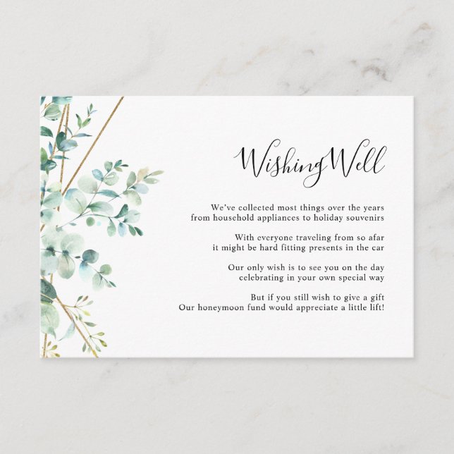 Eukalyptus Greenerity Wishing Well Card Begleitkarte (Vorderseite)