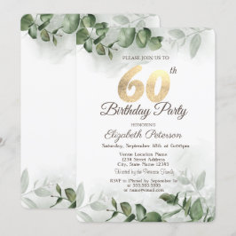 Eukalyptus Greenery 60. Geburtstag Einladung