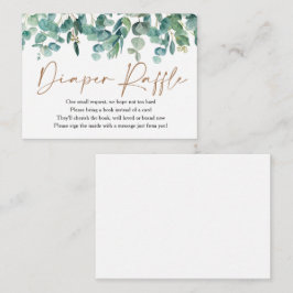 Eukalyptus Greenery Baby Duwer Diaper Raffle Begleitkarte