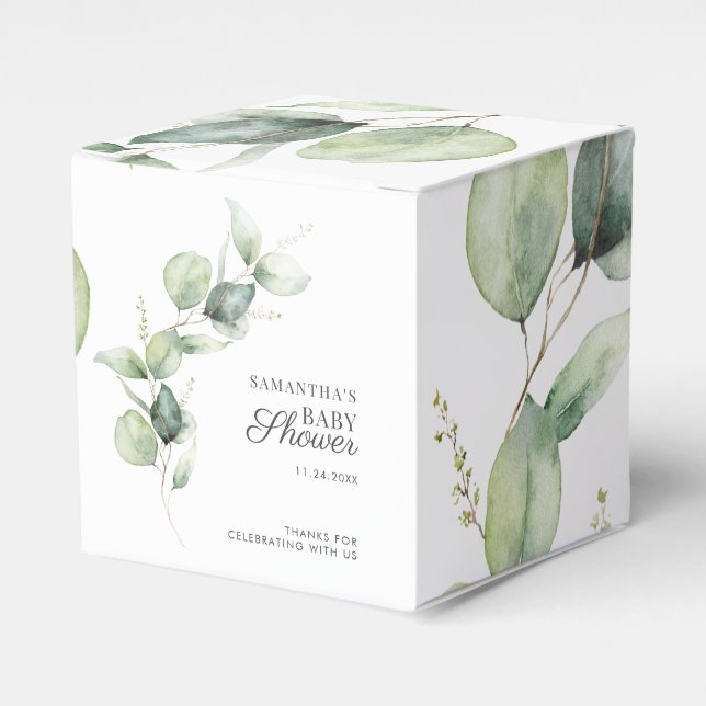 Eukalyptus Greenery Baby Shower Botanical Geschenkschachtel (Vorderseite)