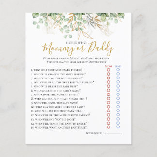 Eukalyptus Greenery Baby Shower Game
