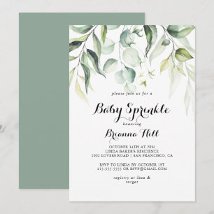Eukalyptus Greenery Baby Sprinkle Einladung