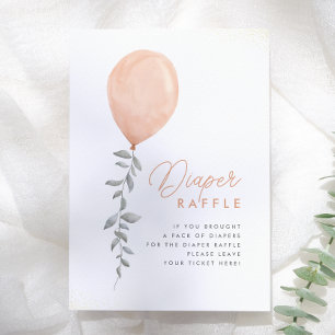 Eukalyptus Greenery Balloon Diaper Raffle Sign Einladung