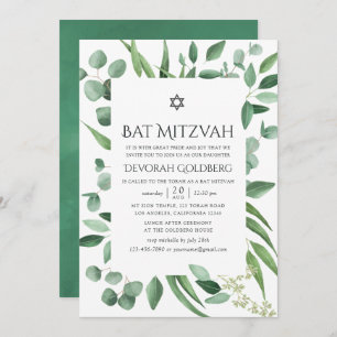 Eukalyptus Greenery Bat Mitzvah Einladung