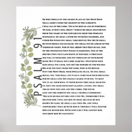 Eukalyptus Greenery Bible Art Psalm 91 Poster