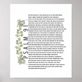 Eukalyptus Greenery Bible Art Psalm 91 Schrift Poster