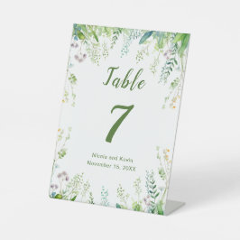 Eukalyptus Greenery Blätter Wedding Tischnummer Sockelschild