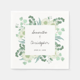 Eukalyptus Greenery Blume Handwriting Wedding Serviette