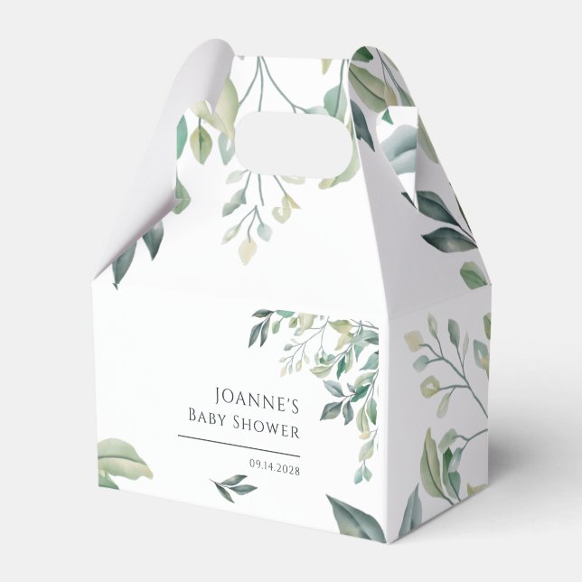 Eukalyptus Greenery Botanical Baby Shower Geschenkschachtel (Vorderseite)