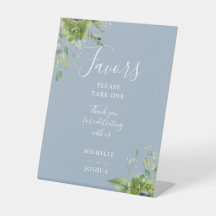 Eukalyptus Greenery Botanical Dusty Blue Favors