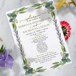 Eukalyptus Greenery Botanical Wedding Program