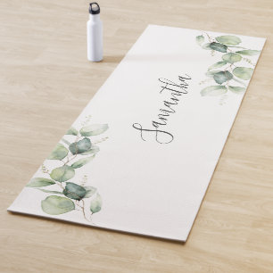 Eukalyptus Greenery Botanische Schrift Minimalisti Yogamatte