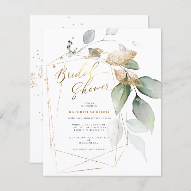 Eukalyptus Greenery Brautparty Card (Vorne/Hinten)