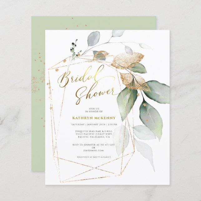 Eukalyptus Greenery Brautparty Card (Vorne/Hinten)
