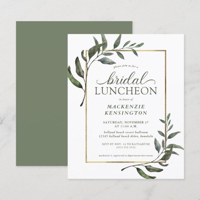 Eukalyptus Greenery Brautparty Luncheon (Vorne/Hinten)