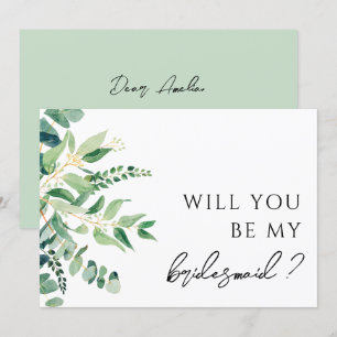 Eukalyptus Greenery Bridesmaid Vorschlag Card Einladung