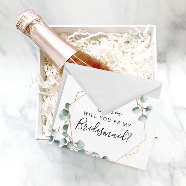 Eukalyptus Greenery Bridesmaid Vorschlag Card Postkarte (Von Creator hochgeladen)