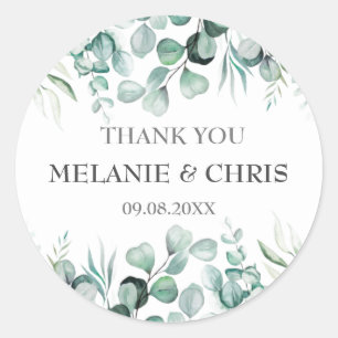 Eukalyptus Greenery Custom Boho Rustic Wedding Runder Aufkleber