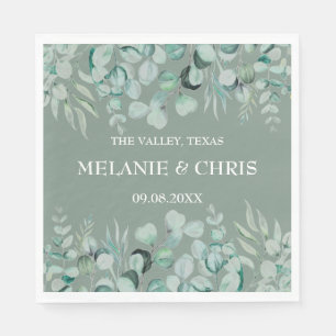 Eukalyptus Greenery Custom Boho Rustic Wedding Serviette