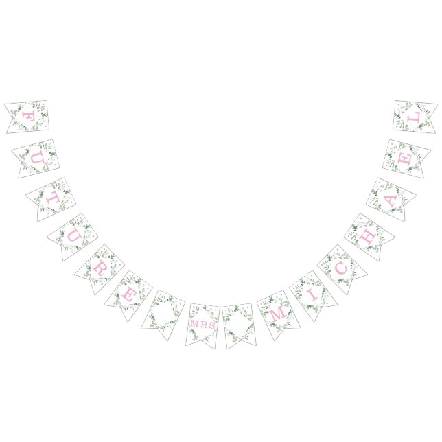 Eukalyptus Greenery Custom Brautparty Wimpelkette (Alle)