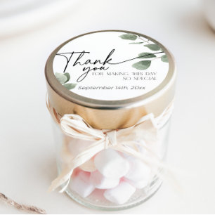 Eukalyptus Greenery Danke schön grün Runder Aufkleber