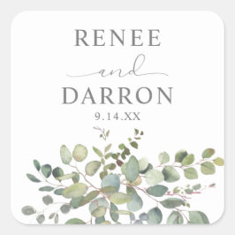 Eukalyptus Greenery Duo Square Sticker