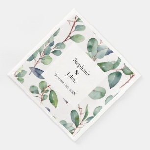 Eukalyptus Greenery Dusty Blue Art Einfache Hochze Serviette
