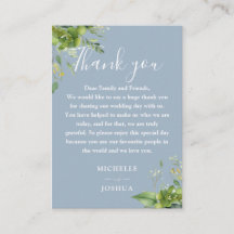 Eukalyptus Greenery Dusty Blue Wedding Vielen Dank