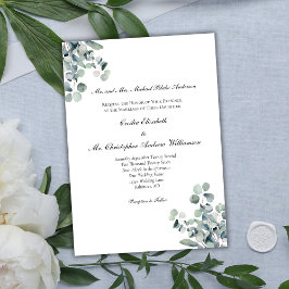 Eukalyptus Greenery Elegant Formal Wording Wedding Einladung