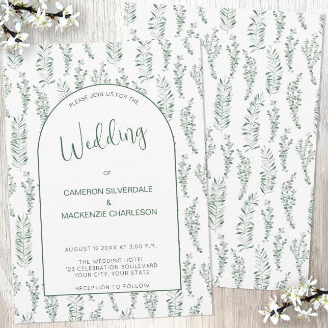 Eukalyptus Greenery Elegant Wedding Einladung (Von Creator hochgeladen)