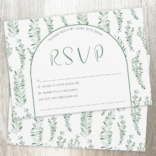 Eukalyptus Greenery Elegant Wedding RSVP Karte