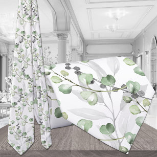 Eukalyptus Greenery Elegante Watercolor Wedding Krawatte