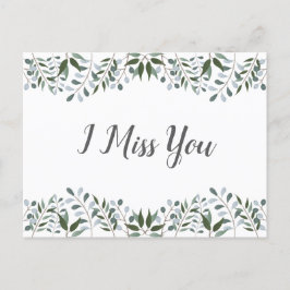 Eukalyptus Greenery Floral I Miss You Postkarte
