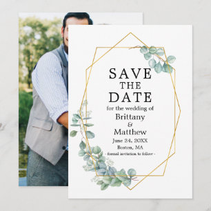 Eukalyptus Greenery Foto Geo Frame Sav Save The Date
