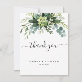 Eukalyptus Greenery Foto Wedding Dankeschön-Karte Dankeskarte