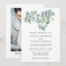 Eukalyptus Greenery Foto Wedding Wassercolor Einladung