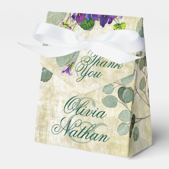 Eukalyptus Greenery Gastgeschenk Hochzeit Boxes Geschenkschachtel (Vorderseite)