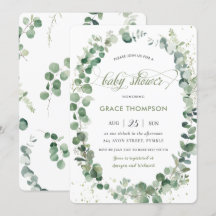 Eukalyptus Greenery Gender Neutral Baby Dusche