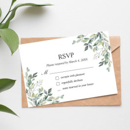 Eukalyptus Greenery Geometric RSVP Card Dankeskarte
