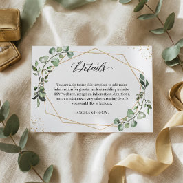 Eukalyptus Greenery Geometric Wedding Details Begleitkarte