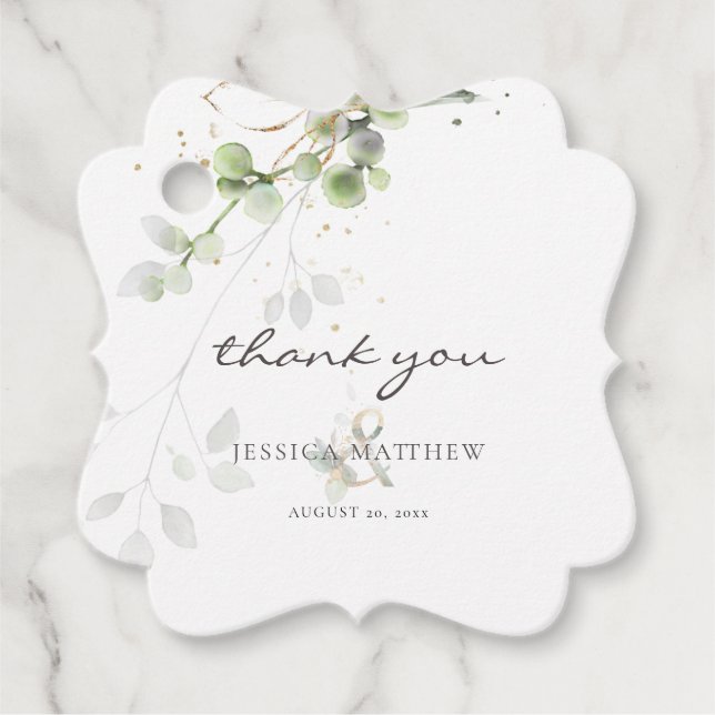 Eukalyptus Greenery Geschenkanhänger (Vorderseite)