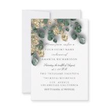 Eukalyptus Greenery Glitzer Gold Foils White