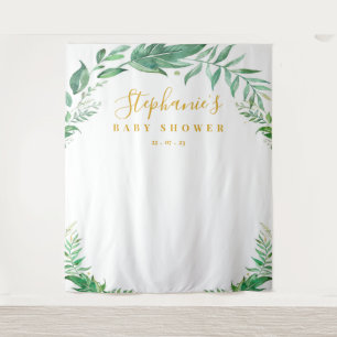 Eukalyptus Greenery Gold Baby Dusche Hintergrund Wandteppich