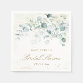 Eukalyptus Greenery Gold Elegantes Brautparty Serviette