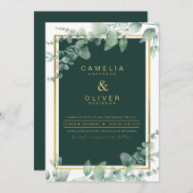 Eukalyptus Greenery Gold Emerald Wedding QR CODE