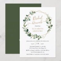 Eukalyptus Greenery Gold Geometric Bridal Brunch