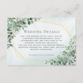 Eukalyptus Greenery Gold Geometric Wedding Details Begleitkarte